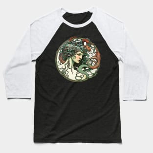 Medusa in the style of Alphonse Mucha Baseball T-Shirt